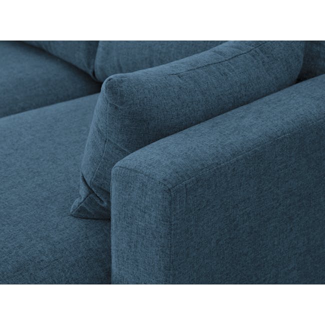 Alicia L-Shaped Sofa - Blue - 10 - Couch upholstery, textured fabric, deep blue color, soft cushions, cozy seating, modern