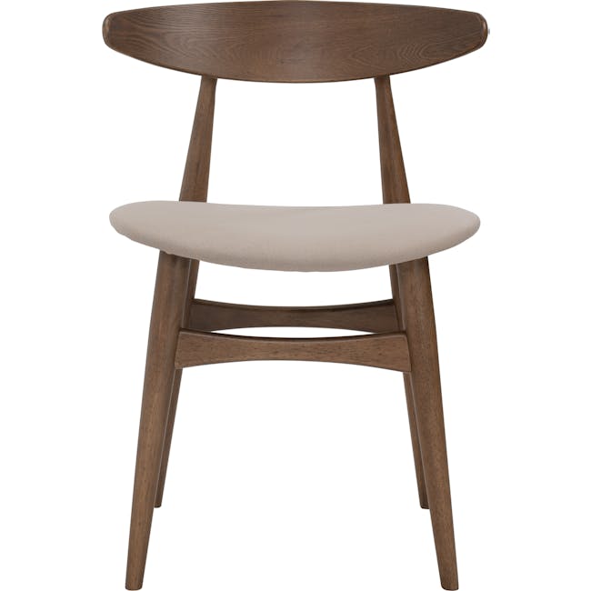 Tricia Dining Chair - Walnut, Barley (Fabric) - 1