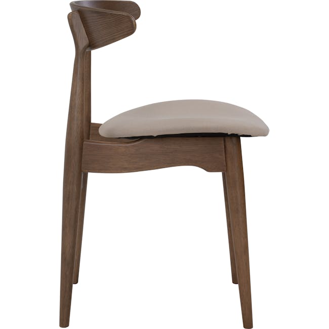 Tricia Dining Chair - Walnut, Barley (Fabric) - 2