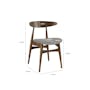 Tricia Dining Chair - Walnut, Barley (Fabric) - 11