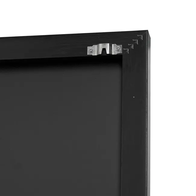 Strata Waves Framed Canvas 50 x 70 cm - 6 - Black-framed, minimalist display screen, Industrial-style metal bracket, Sleek