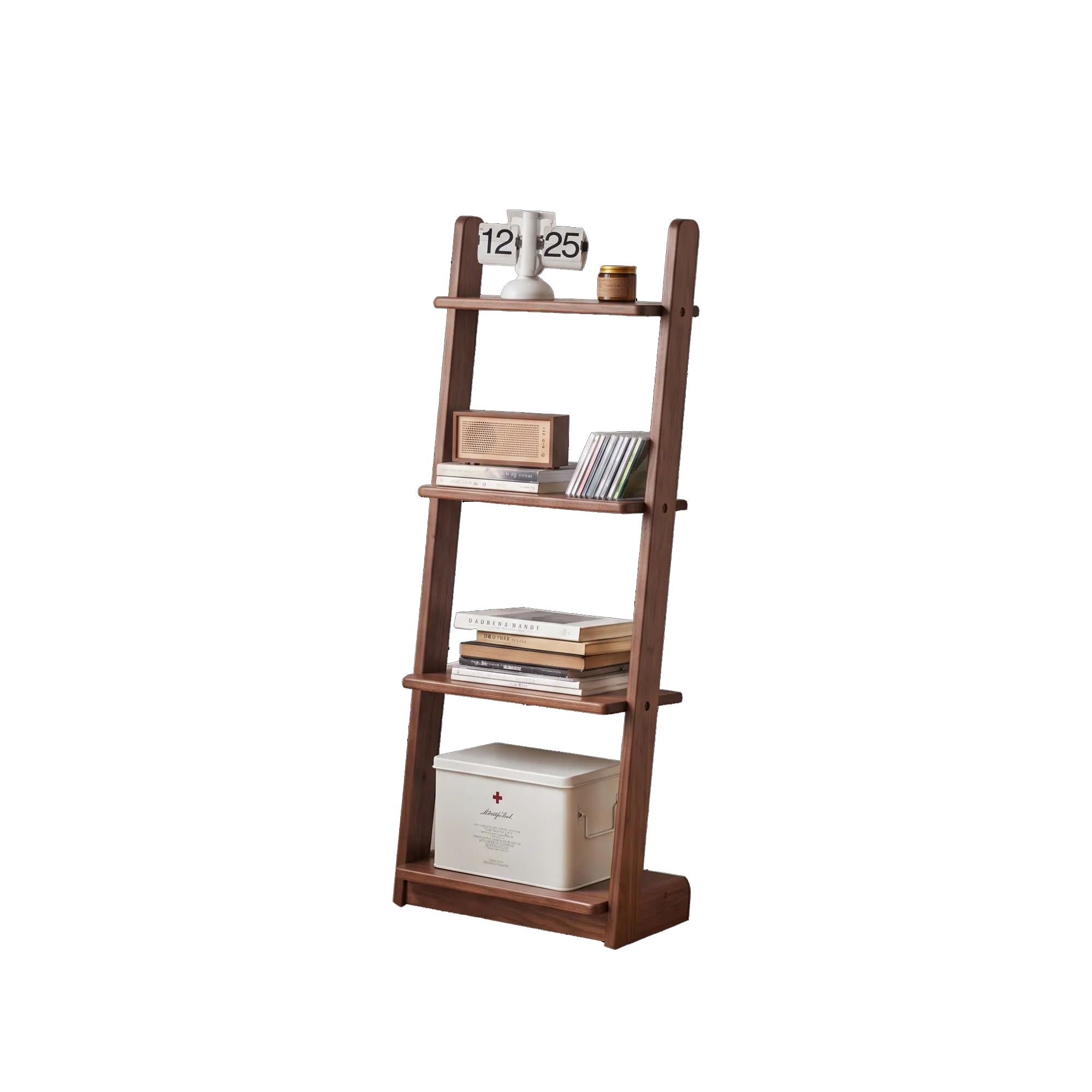Hibana Leaning Display Bookshelf 0.5m - Walnut