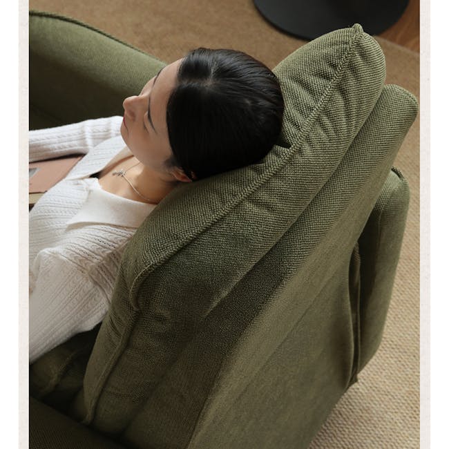 Sena Manual Recliner Sofa - Moss Green - 6