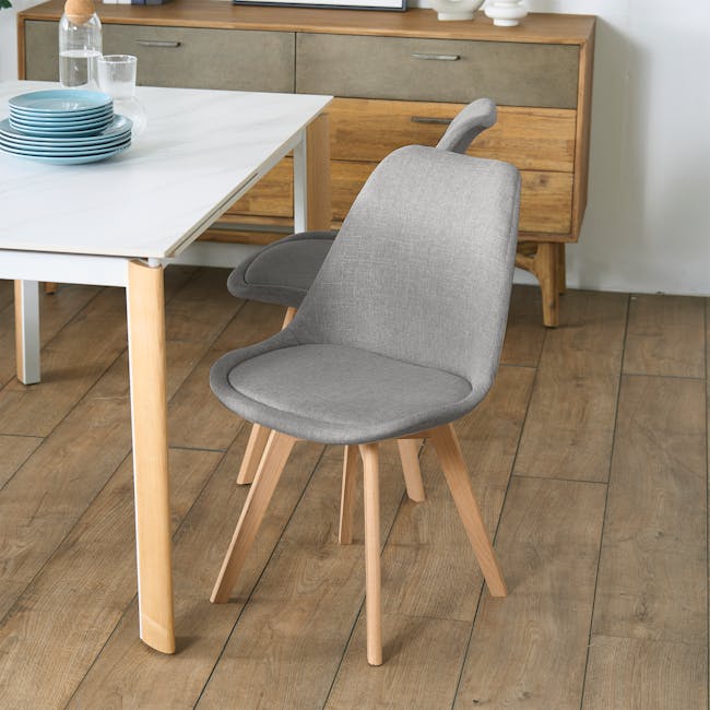 Linnett Chair - Natural, Stone Grey (Fabric) - 2