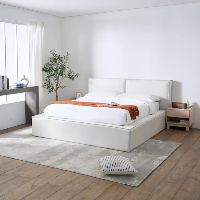 (As-is) Maine Storage Queen Bed - Ivory (Pet Friendly) - 21