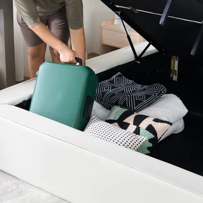 (As-is) Maine Storage Queen Bed - Ivory (Pet Friendly) - 23