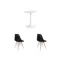 Carmen Round Dining Table 0.6m with 2 Oslo Chairs in Natural, Black