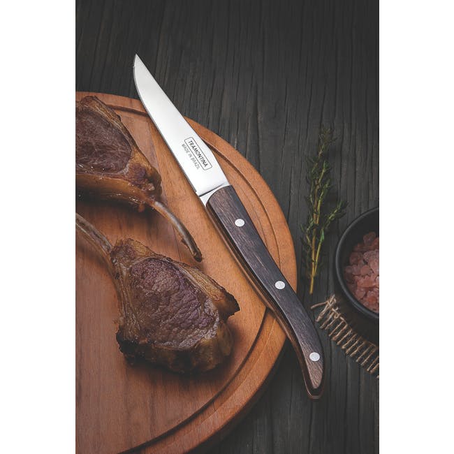 Tramontina 4pc French Steak Knife Set - Brown - 1