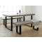 Titus Concrete Dining Table 1.6m with Titus Concrete Bench 1.6m and 2 Greta Chairs in Black - 14