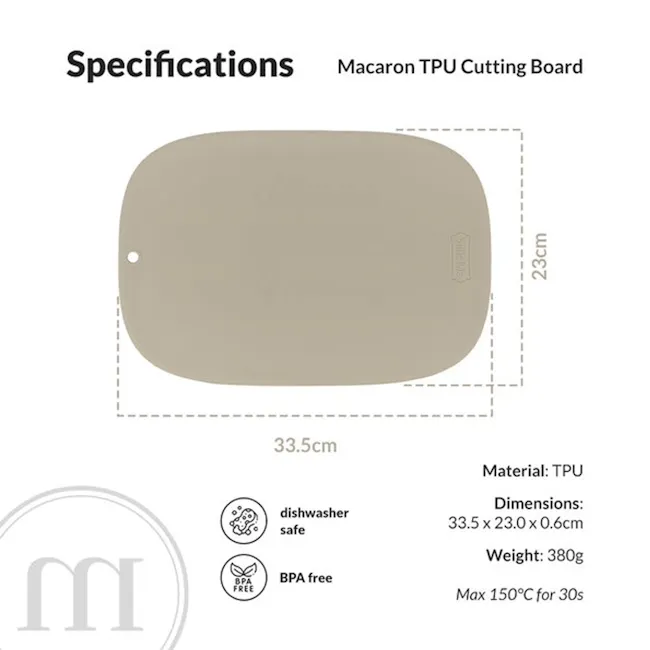 SalleMa Macaron TPU Cutting Board (Oatmeal) - 3