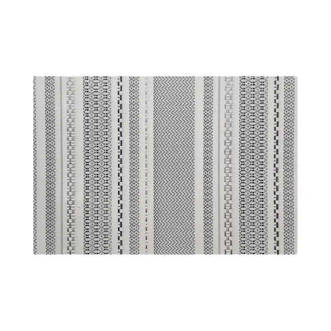 RAPEE FINELINE Placemat - Black - 1 - Patterned fabric, geometric design, intricate patterns, abstract art, woven texture