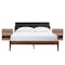 Talyn Queen Bed in Walnut, Seal with 2 Sawyer Bedside Tables - 0