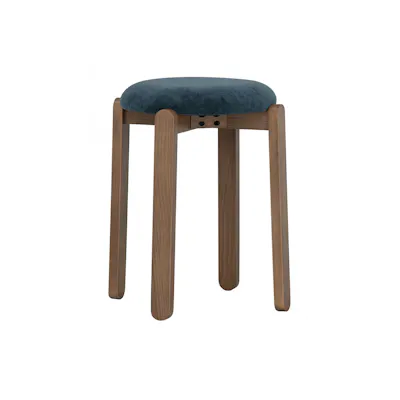 Opal Stool - Walnut, Ocean Blue