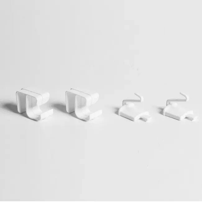 Tessa 3 Tier Slim Storage with Wheels - White - 8 - Sleek, modern white wall-mounted hooks, Minimalist wall decor with