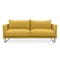 Frank 3 Seater Lounge Sofa - Mustard, Down Feathers, Deep Seats