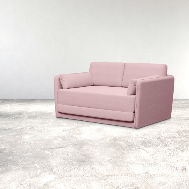 Greta 2 Seater Sofa Bed - Dusty Pink - 1