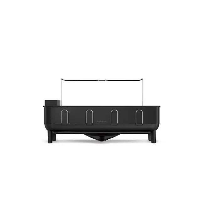 simplehuman Steel Frame Dishrack - Black - 3 - Modern black outdoor grill with sleek design, minimalist aesthetic