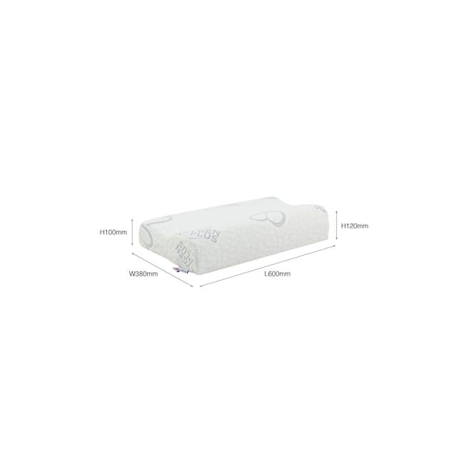 MaxCoil Aqua Latex Oxygen Plus Pillow - 7 - Compact memory foam mattress, H100mm height, W380mm width, L600mm length