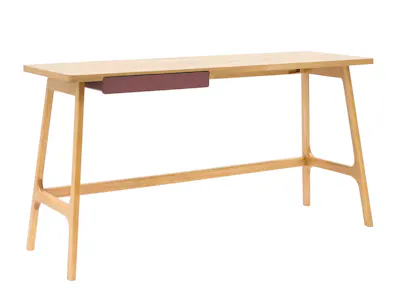 (As-is) Morey Study Table 1.4m - Natural, Penny Brown