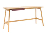 (As-is) Morey Study Table 1.4m - Natural, Penny Brown