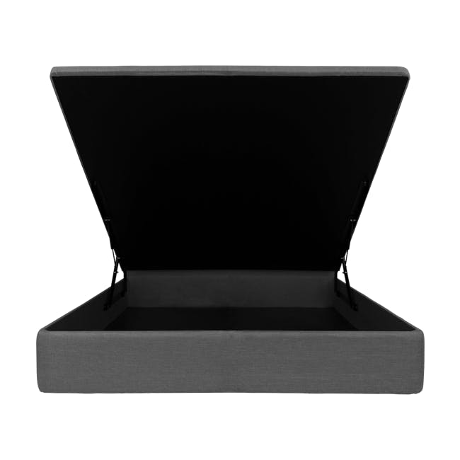 ESSENTIALS Single Headboard Storage Bed - Grey (Fabric) - 1