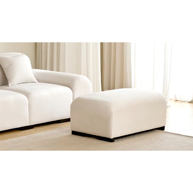 Sono 3 Seater Extended Sofa - Ivory (Pet Friendly) - 26 - White sofa, minimalist design, modern decor, cozy living room