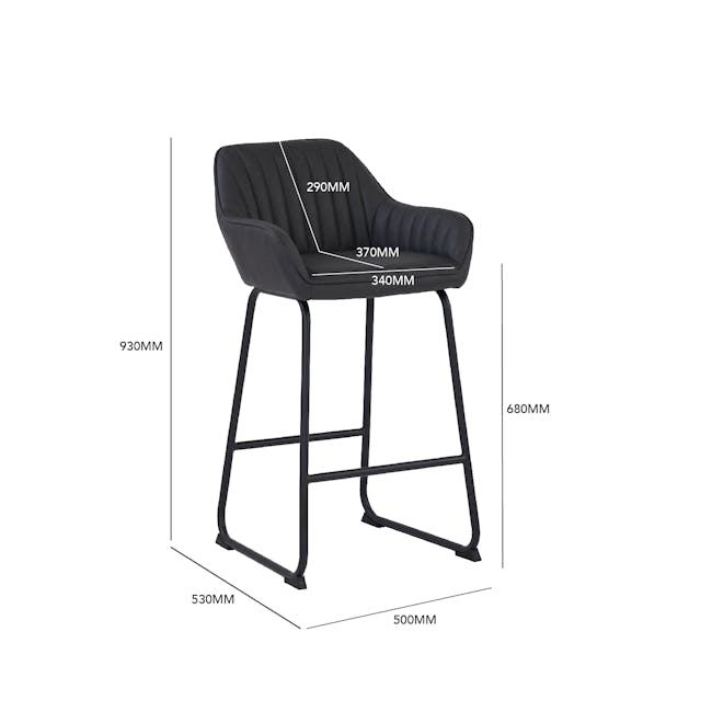Edson Counter Chair - Mocha (Faux Leather) - 7