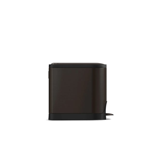 simplehuman 10L Butterfly Step Bin - Matte Black - 4 - Dark brown, sleek design, modern aesthetic, minimalist style