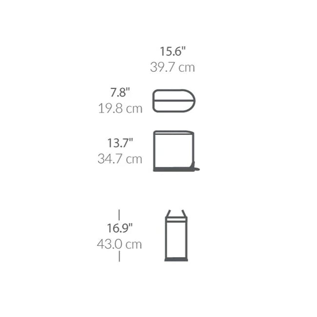 simplehuman 10L Butterfly Step Bin - Matte Black - 6 - Compact storage solutions, Space-saving design, Minimalist storage