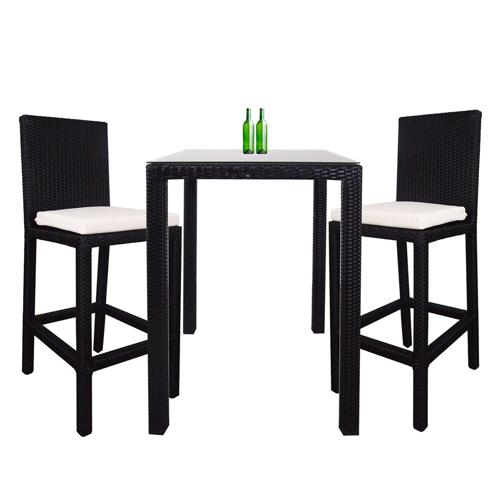 Midas 2 Chair Bar Set - White Cushion - Image 1