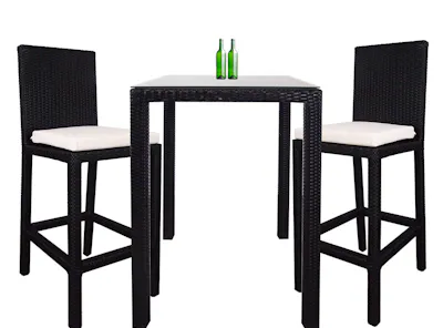 Midas 2 Chair Bar Set - White Cushion