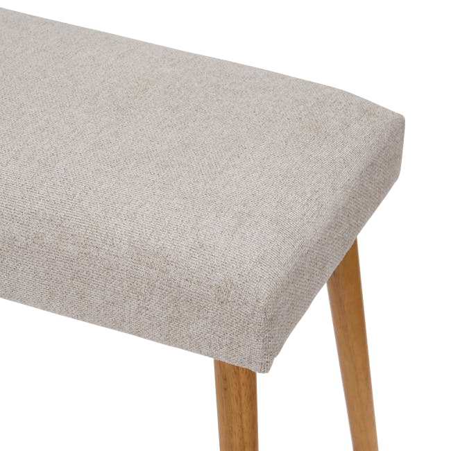 Miranda Bench 1m - Natural, Beige - 8 - Burlap fabric, textured surface, natural fiber, woven design, beige color, wooden
