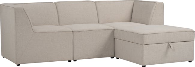 Tony 3 Seater Sofa with Storage Ottoman - 2