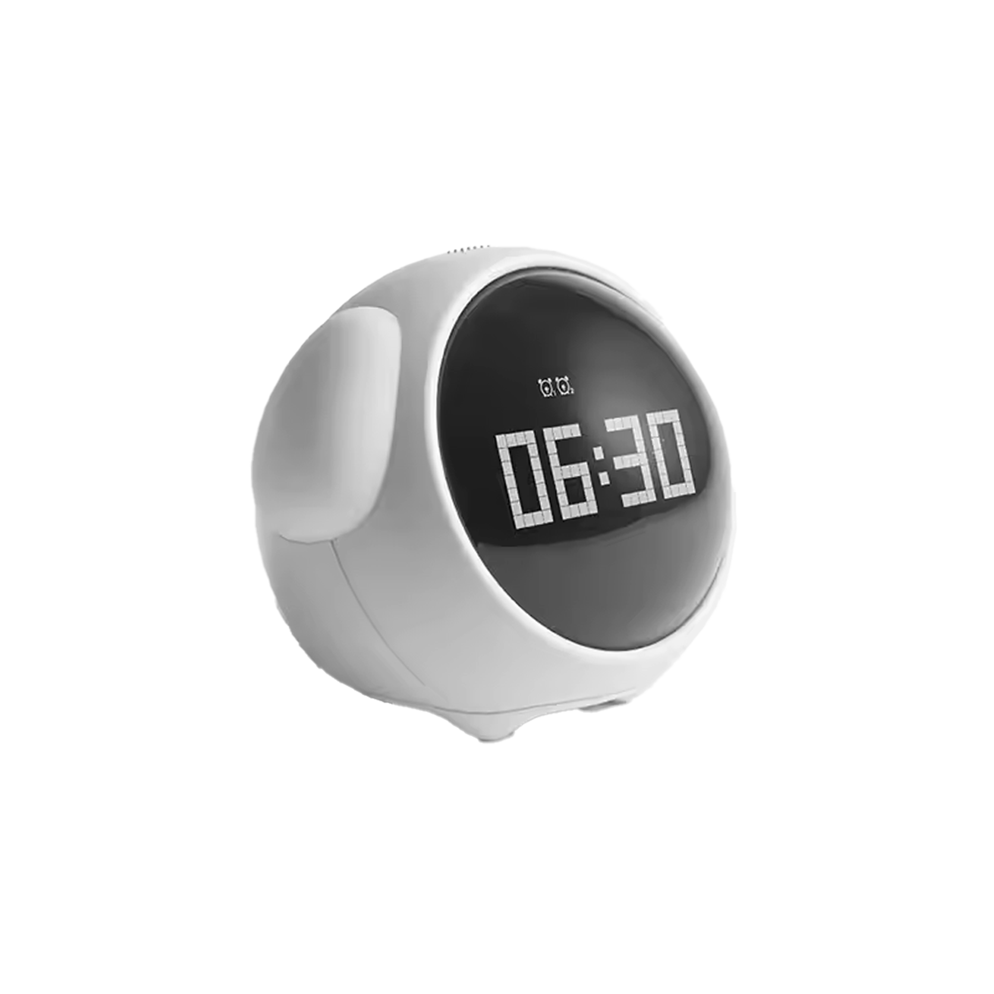 Zuno Kids Emoji Table Alarm Clock + Night Light - White
