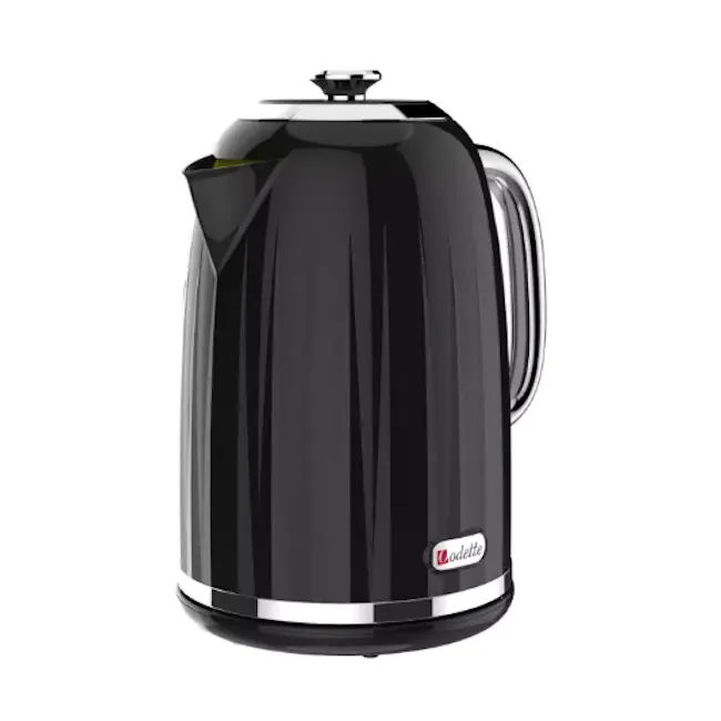 Odette Jukebox 1.7L Retro Electric Kettle - Black - 5 - Black electric kettle with sleek design, Stainless steel kettle with