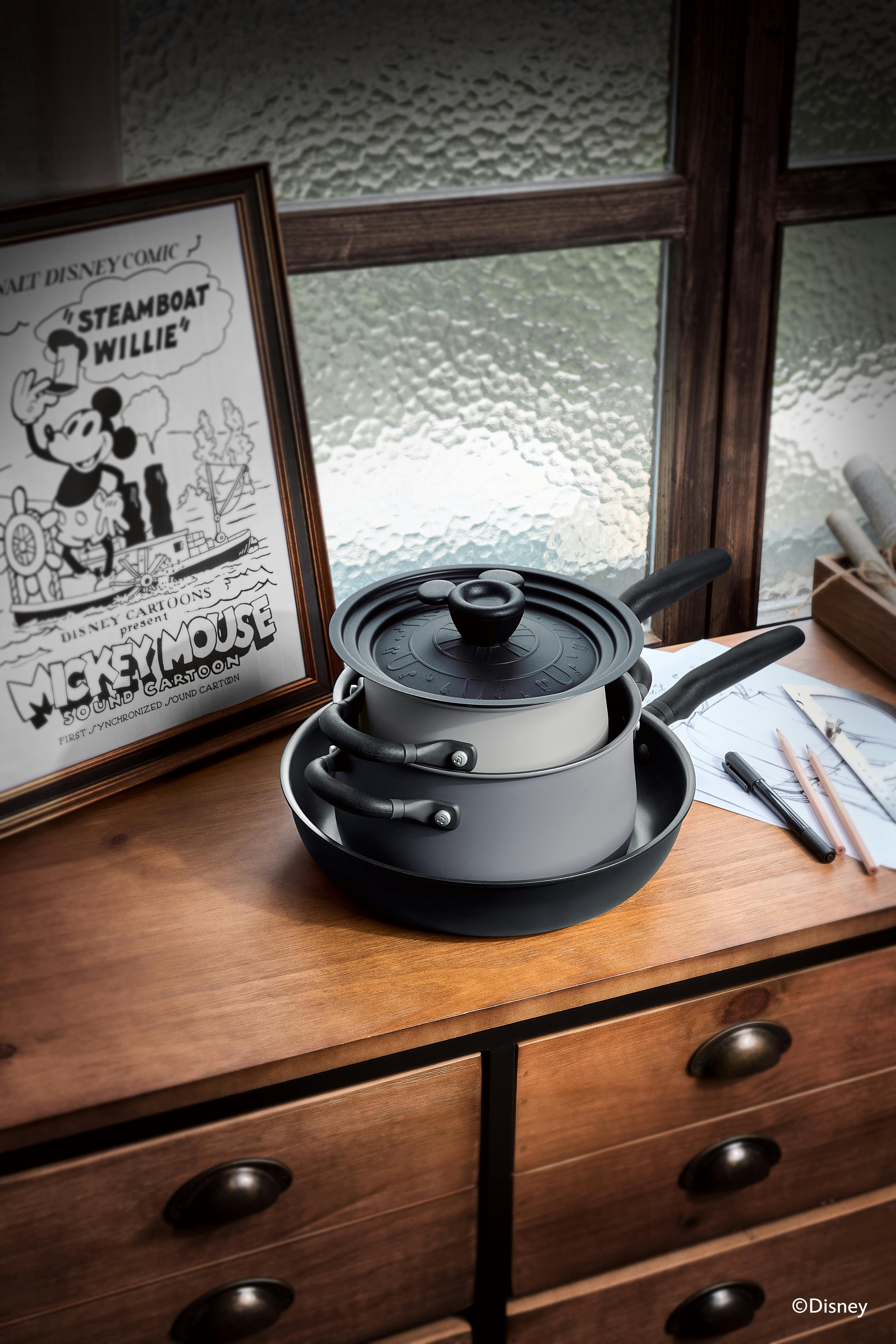 Disney 100 Nonstick Induction Cookware Essentials Set, 4-Piece, Steamboat  Willie Edition 