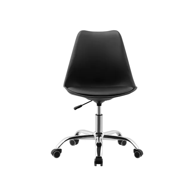 Linnett Mid Back Office Chair - Black - 5 - Black office chair, ergonomic design, adjustable height, padded seat, contoured