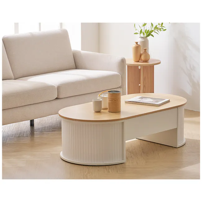 (As-is) Marche Lift-Up Storage Coffee Table 1.2m - Natural, White - 3 - 11