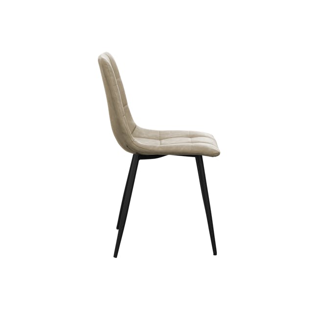 (As-is) Friska Dining Chair - Taupe (Faux Leather) - 7 - Cream upholstered chair, minimalist design, modern style, elegant