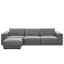 Milan 4 Seater Sofa with Ottoman - Lead Grey (Faux Leather) - 4