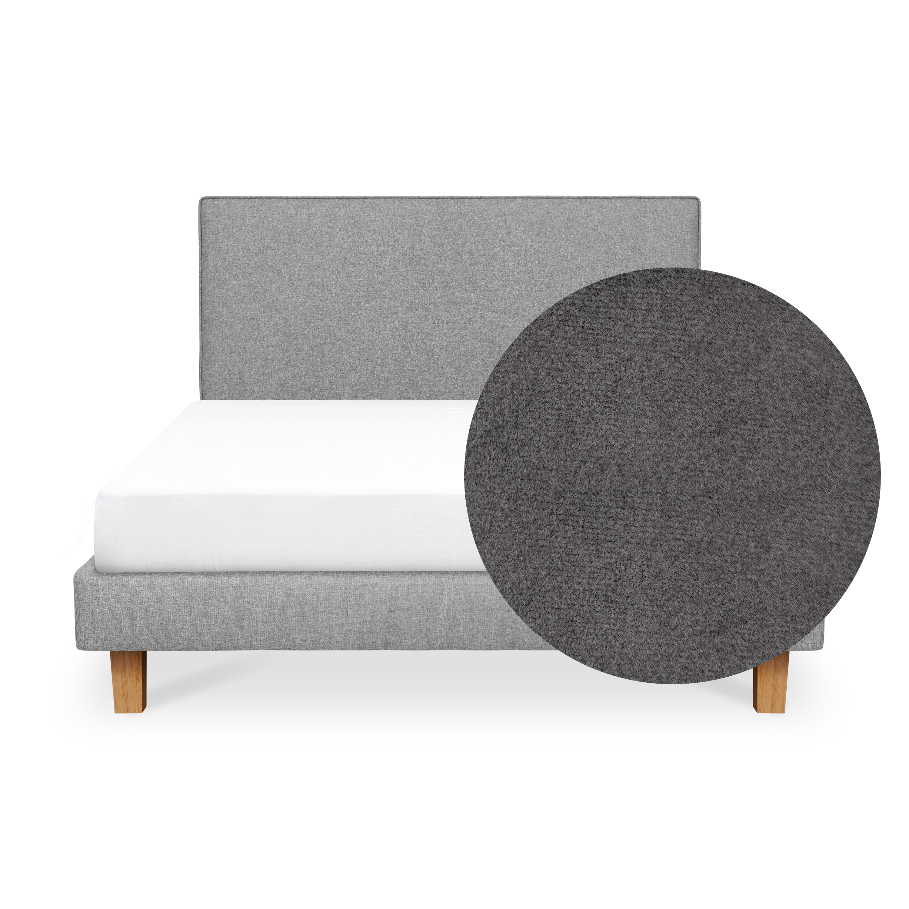 ESSENTIALS Queen Headboard Divan Bed - Shadow Grey (Pet Friendly)