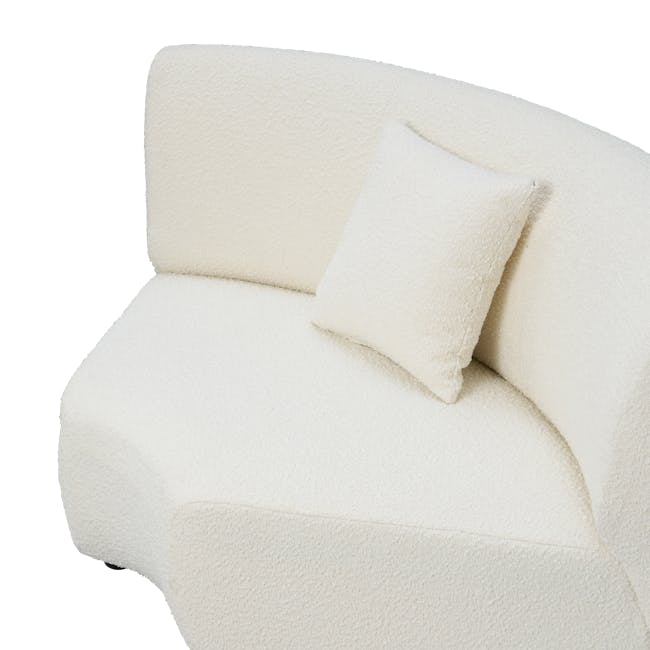Nomi Corner Unit - White Boucle (Eco Clean Fabric) - 7