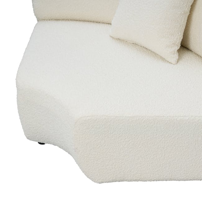 Nomi Corner Unit - White Boucle (Eco Clean Fabric) - 8