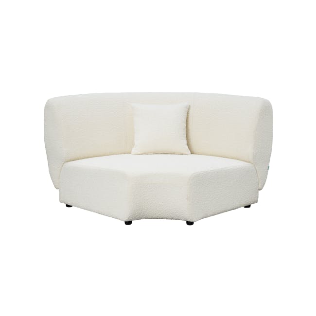 Nomi Corner Unit - White Boucle (Eco Clean Fabric) - 5