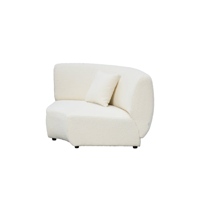 Nomi Corner Unit - White Boucle (Eco Clean Fabric) - 2