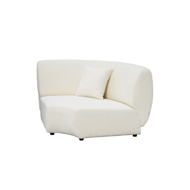 Nomi Corner Unit - White Boucle (Eco Clean Fabric) - 3