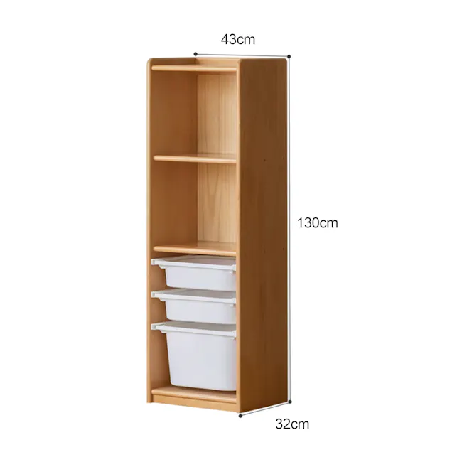 Micah Wooden Kids Modular Bookshelf with Drawers 0.4m - 10