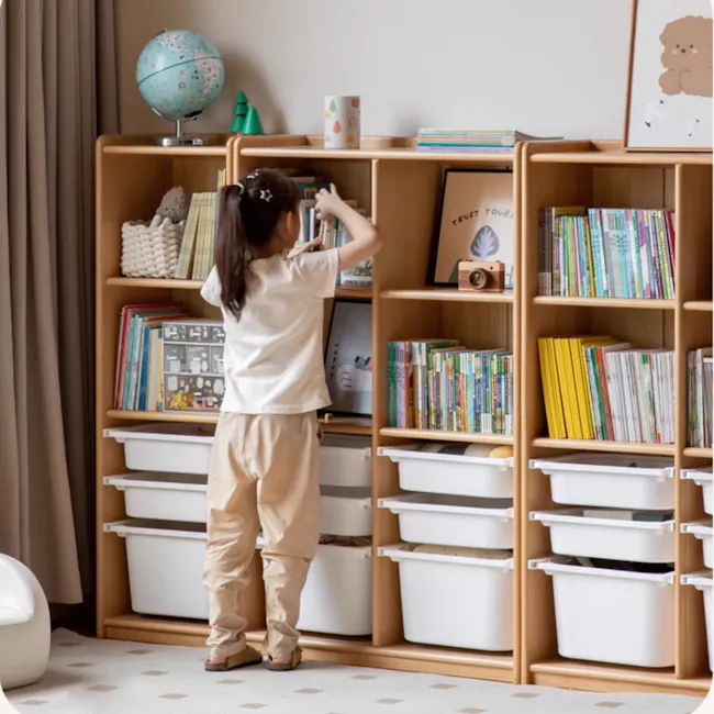 Micah Wooden Kids Modular Bookshelf with Drawers 0.4m - 3