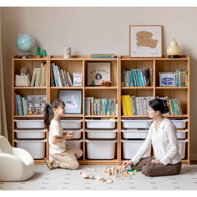 Micah Wooden Kids Modular Bookshelf with Drawers 0.4m - 2
