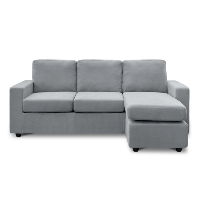 Hank L-Shaped Sofa - Siberian Grey - 0